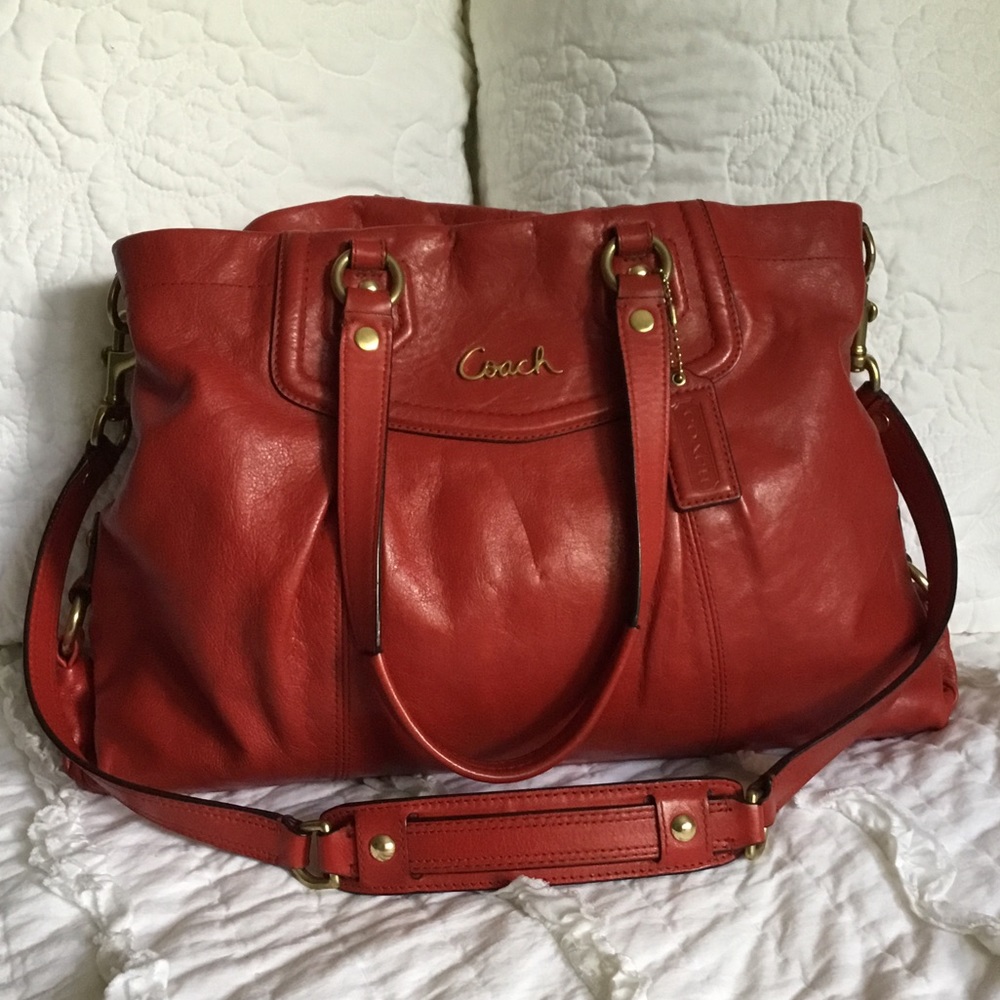 Coach Large Rich Red Ashley Carryall Satchel/Shoulder/Crossbody  Bag